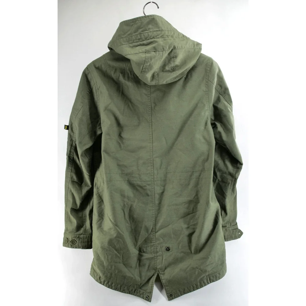 Alpha Industries Fishtail Parka Jacket Hooded Army Coat Men's Size Small